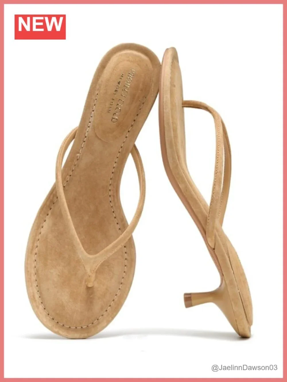 100% Genuine Leather Kitten Heels Sandals with Memory Foam Insole